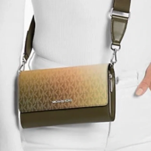 MICHAEL KORS Jet Set Large Ombré Signature Logo Crossbody Bag
Olive Multi 
NWT - Picture 3 of 16